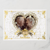 ラブハート50周年記念お祝いパーティー 箔招待状 (正面)