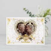 ラブハート50周年記念お祝いパーティー 箔招待状 (立ち正面)