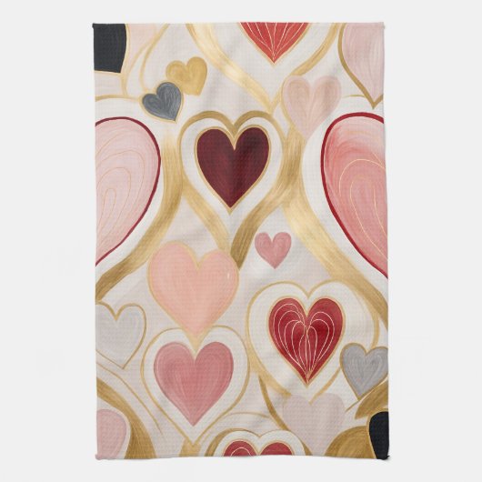 ラブハート キッチンタオル (縦)
