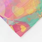 ラブハート – シームレスパターン1 フリースブランケット (角)