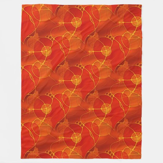 ラブハート – シームレスパターン9 フリースブランケット (正面)