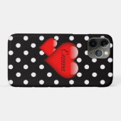 ラブハート ドット モノグラム Case-Mate iPhoneケース (裏面(横))