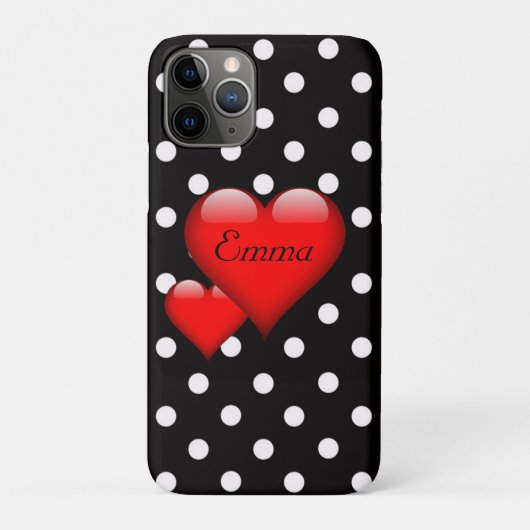 ラブハート ドット モノグラム Case-Mate iPhoneケース (裏)