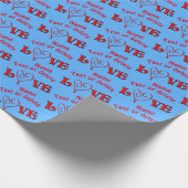 ラブハート パーソナライズされた ラッピングペーパー (角)