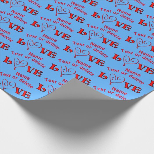 ラブハート パーソナライズされた ラッピングペーパー (角)