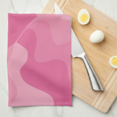 ラブハート – ピンク キッチンタオル (四つ折り)