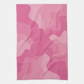 ラブハート – ピンク キッチンタオル (縦)