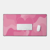 ラブハート – ピンク デスクマット (キーボード&マウス)