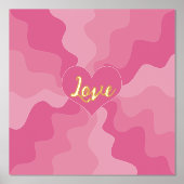 ラブハート – ピンク 箔ポスター (正面)