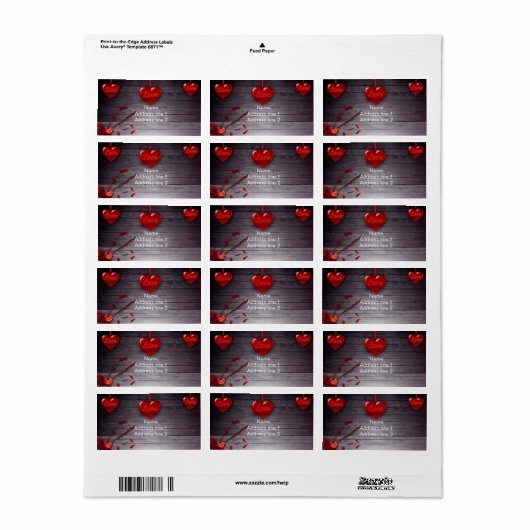 ラブハート ラベル (フルシート)