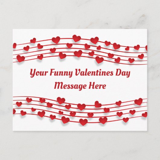 ラブハート 音符 バレンタインデー シーズンポストカード (正面)