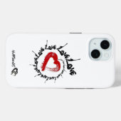 ラブハートiPhone 15ケース Case-Mate iPhoneケース (裏面 (横))