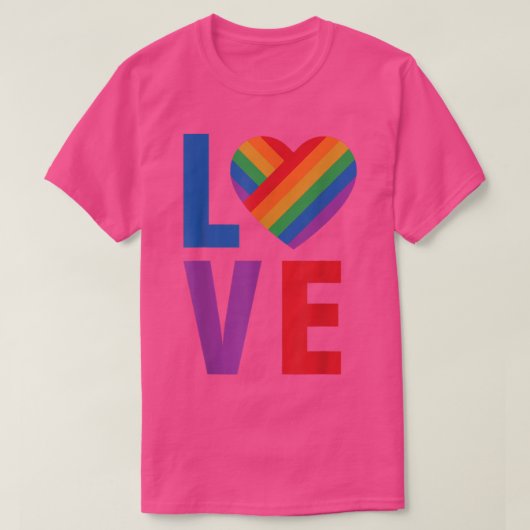 ラブハートLGBTプライド Tシャツ (デザイン正面)