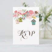 ラブバカラフルードアンドバードハウスRSVP招待状 出欠カード (スタンド正面)