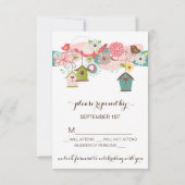 ラブバカラフルードアンドバードハウスRSVP招待状 出欠カード (裏面)