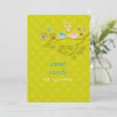 ラブバキスをするードフローティングハート/水玉模様 招待状 (スタンド正面)