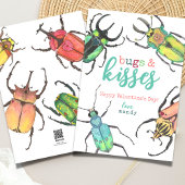 ラブバグとキッス 水彩 ヴァレンタインデー シーズンカード