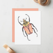 ラブバグゴリアスビートルValentine ノートカード (正面/裏面インサイチュ)