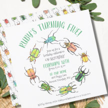 ラブバグサークルウォーターカラーカブトムシ誕生日