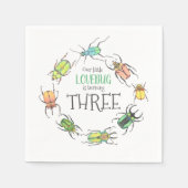 ラブバグズカブトムス子供の誕生日 スタンダードカクテルナプキン (正面)