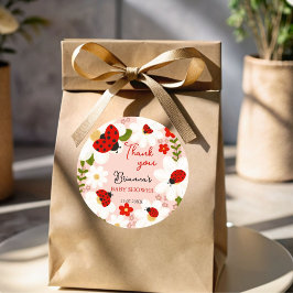 ラブバグデイジーかわいいラディバグ赤ちゃんシャワーの好意 ラウンドシール