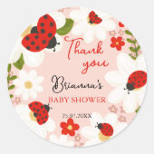 ラブバグデイジーかわいいラディバグ赤ちゃんシャワーの好意 ラウンドシール (正面)