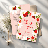 ラブバグデイジーかわいいラディバグ赤ちゃんシャワー サンキューカード