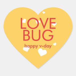 ラブバグバレンタインデー赤い黄色のハート ハートシール