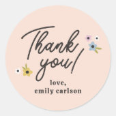 ラブバグフローラボホピンクベビーガールシャワー ラウンドシール (正面)