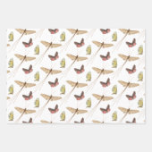 ラブバグヴィンテージ昆虫名前をカスタムする誕生日 ラッピングペーパーシート (正面)