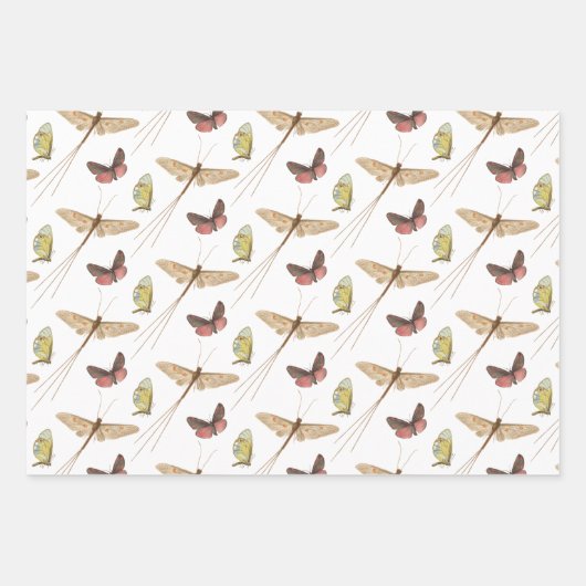 ラブバグヴィンテージ昆虫名前をカスタムする誕生日 ラッピングペーパーシート (正面)