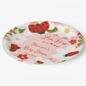 ラブバグ可愛いラディバグ赤ちゃんモノグラムのシャワー ペーパープレート (アングル)