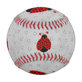 ラブバグ名前をカスタムする野球 野球ボール (裏面)