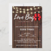 ラブバグ素朴ベビーシャワー 招待状 (正面)