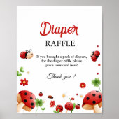 ラブバグ虫おむつラッフルベビーシャワーサイン ポスター (正面)