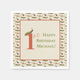 ラブバグ虫名前をカスタムする1st誕生日 スタンダードカクテルナプキン