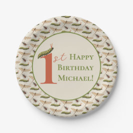 ラブバグ虫名前をカスタムする1st誕生日 ペーパープレート