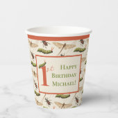 ラブバグ虫名前をカスタムする1st誕生日 紙コップ (正面)