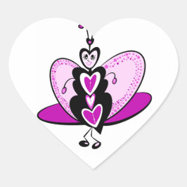 ラブバグ蝶バレンタイン ハートシール