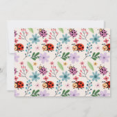 ラブバグ誕生日ガールズラブバグラディバードの写真 招待状 (裏面)