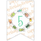 ラブバグ誕生日パーティー バンティングフラッグ (第1の旗)