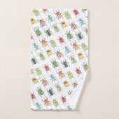 ラブバグ鮮やか水色カブトムシ バスタオルセット (ハンドタオル)