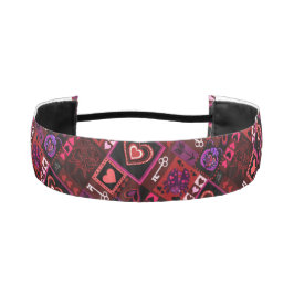 ラブバグ&かわいいハートパターン アスレチックヘッドバンド