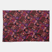 ラブバグ&かわいいハートパターン キッチンタオル (横)