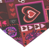 ラブバグ&かわいいハートパターン ショートテーブルランナー (コーナー)