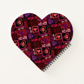 ラブバグ&かわいいハートパターン ノートブック (裏面)