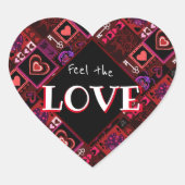 ラブバグ&かわいいハートパターン ハートシール (正面)