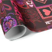 ラブバグ&かわいいハート ラッピングペーパー (ロールコーナー)