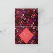 ラブバグ＆キュートなハート柄の折りたたみホリデーカード シーズンカード (内部)