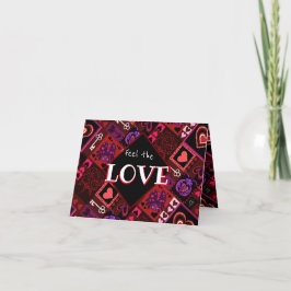 ラブバグ＆キュートなハート柄の折りたたみホリデーカード シーズンカード